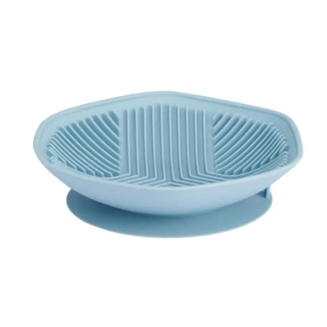 Basic Yummy Hundeskål Slow Feeder Hexagon Blå