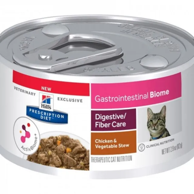 Hill's Prescription Diet Feline Gastrointestinal Biome Digestive Care/Fibre Care Stew Chicken & Vegetables 82g