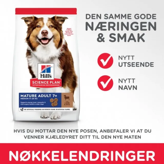 Hill's Science Plan Dog Mature 7+ Medium Lamb & Rice