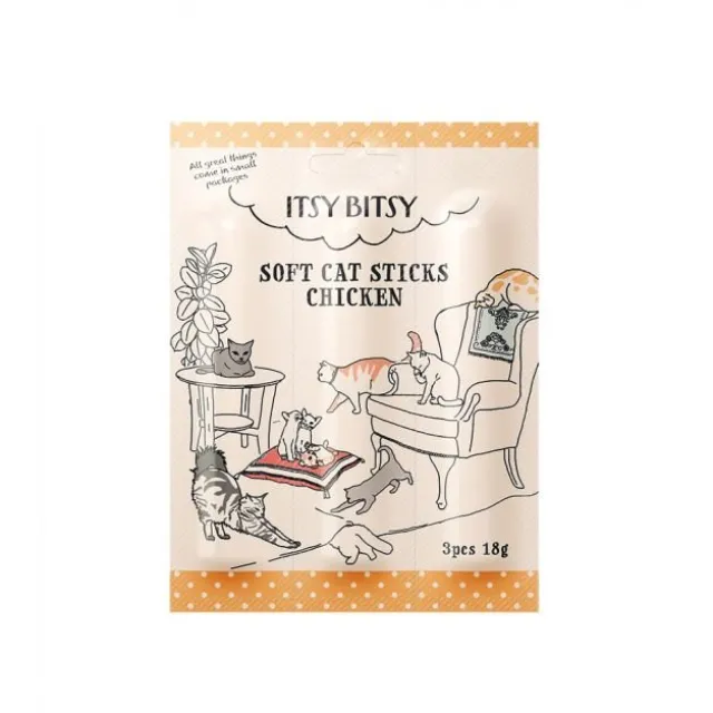 ItsyBitsy Kyllingsticks til katt 3x6g