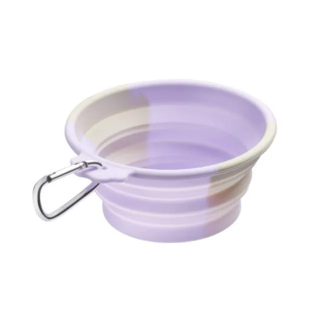 Little&Bigger Voyage collapsible silicone travel bowl lilac-beige