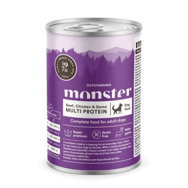 Monster Dog Adult Grain Free Biff, Kylling & Viltkjøtt 400 g